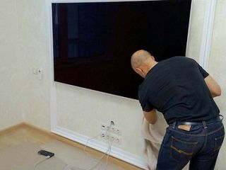 Монтаж телевизоров LCD, LED, PLASMA на стену. Montare televizor pe perete. Suport tv.