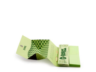 Hârtie pentru țigări G-ROLLZ 'Reggae Rap' - Organic Green Hemp - 50 KS Papers + Tips & Tray