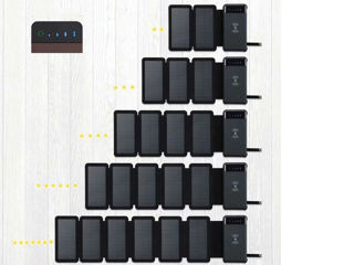 Солнечная панель 6 секций с Рower Bank-10000 mAh=USB с фонариком=беспроводной зарядки для мобильника foto 3