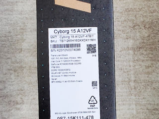 MSI Cyborg 15. Core i7-12650H. RAM -16Gb. SSD-1TB NVME. RTX-4060-8GB.NOU! foto 2