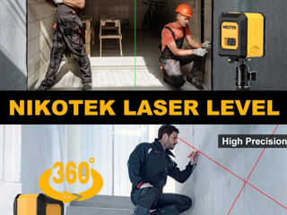 Nivel - Laser - Nikotek - cu autonivelare fascicul roșu laser încrucișat orizontal și vertical, foto 3