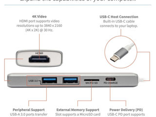 Док-станция USB-C — 4K HDMI, USB 3.x (u442-dock10-s) foto 2