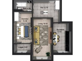 Apartament cu 2 camere, 67 m², Centru, Chișinău foto 2