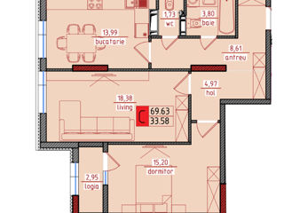 Apartament cu 3 camere,  Centru,  Ghidighici,  Chișinău mun. foto 2