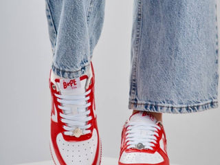 A Bathing Ape Bape Sta Patent Red/White Women's foto 9