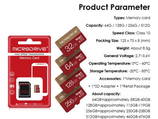 Карты памяти Micro SD 64GB, 128GB foto 3