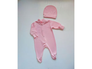 Slip + Caciulita  Pampy (1-3 Luni) Peach Pink