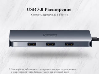 USB-концентратор 9-в-1 Type-C на 4K HDMI 1080P VGA RJ45 PD100W SD и TF USB3.0 foto 6