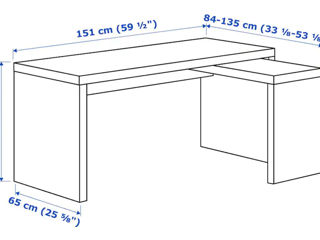 Masă de birou Ikea Malm 151x65 foto 2