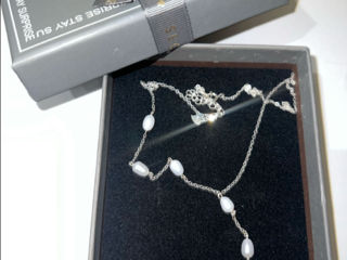 Colier de argint cu perle naturale foto 3