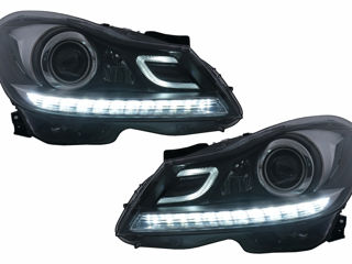 Faruri LED DRL compatibil cu Mercedes C-Class W204 S204 Facelift (2011-2014) Negru фары foto 1