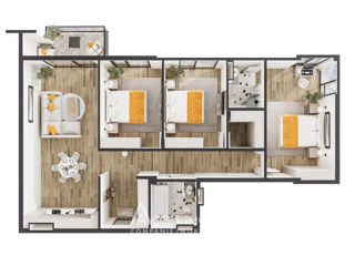 Apartament cu 3 camere, 101 m², Botanica, Chișinău foto 4
