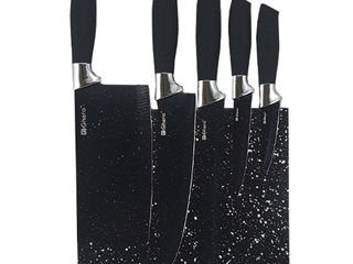 Set 5 cuțite cu foarfece și ascuțitoare cu suport din lemn la cel mai mic preț "Andrimar Grup" foto 1
