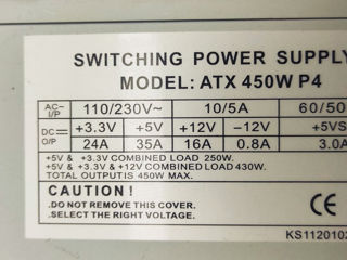 б/у блок питания ATX 500W HPC (12V-28A/5V-31A/3.3V-25A/fan-12cm/) =200лей foto 2