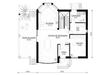 Casă de locuit individuală cu 2 niveluri / clasic / 149.9 m2 / proiecte / construcții / 3D foto 7