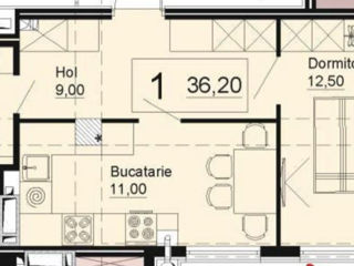 Apartament cu 1 cameră, 36 m², Telecentru, Chișinău foto 8