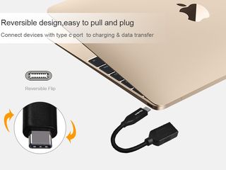 Картридер-адаптер для смартфонов и Macbook USB Type C Cablu OTG USB-type-C la USB 3.0 ! foto 7