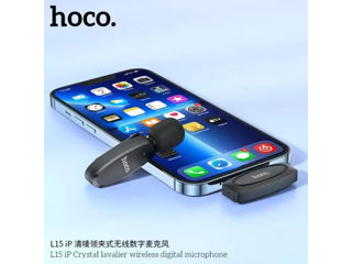 Microfon digital wireless lavalier pentru iPhone HOCO L15 Crystal foto 2