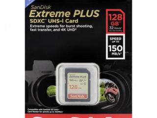 Новые в упаковке : SD Card SanDisk Extreme 128Gb. 4K. 150Mb/sec foto 3