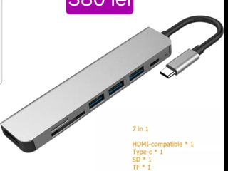 Док-станции.hub usb type C  to HDMIi, dp.usb type C  Vga Sd/tf Pd .lan. rj-45 .audio foto 8