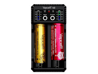 Vapcell U2 - încărcător universal pentru 2 baterii NiMH/Ni-Cd/Li-ion/LiFePO4 cu curent selectabil și