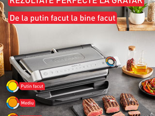 Gratar electric Tefal OptiGrill+ XL GC728D10, 2000W, 9 programe automate, argintiu-negru foto 3