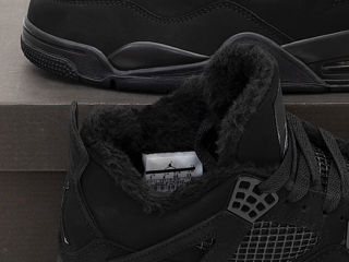 Nike Air Jordan 4 Retro Black Cat Unisex cu blana/с мехом foto 4