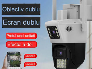 Camera de supraveghere cu două obiective și imagine colora 24/24, rotație 360/90 foto 2