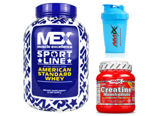 AMERICAN WHEY 2,27 KG. + CREATINE 500 GR.+ SHAKER 400 ML.