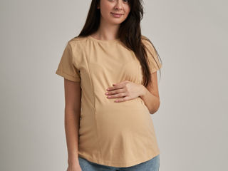 Tricou pentru sarcina si alaptare cu fermoare ascunse foto 4