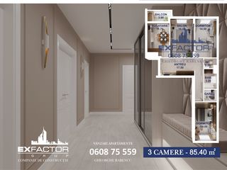 Exfactor Grup sect. Buiucani 3 camere 85 m2 et. 3 în rate pe 3 ani fară % direct de la dezvoltător! foto 3