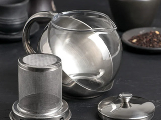 Заварочный чайник нержавейка +стекло foto 1