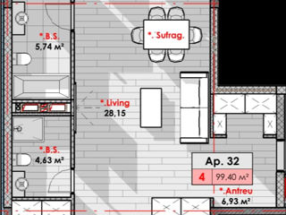 Apartament cu 3 camere, 92 m², Râșcani, Chișinău foto 4