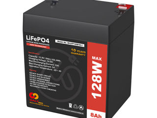Battery LiFePO4 (LFP) 12,8V 8A DALY BMS 128W 192W 256W 384W 768W foto 1