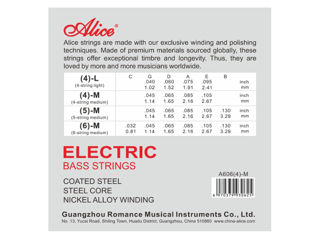 Alice Bass String Set pentru 4 corzi foto 1