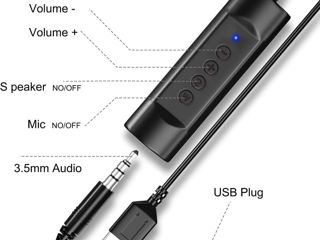 Căști USB cu microfon pentru PC laptop, căști cu lungime de 2,5 m cu control în linie, reglabile foto 5