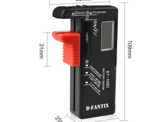 BT168D Digital Battery tester 1.5V-9V Цифровой тестер аккумуляторов. foto 3