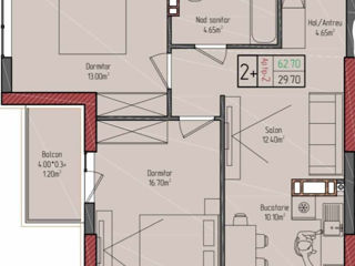 Apartament cu 2 camere, 63 m², Centru, Criuleni foto 2