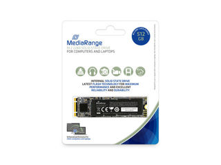SSD MediaRange Internal M.2 2280, SATA 6 Гбит/с, 512 ГБ, черный