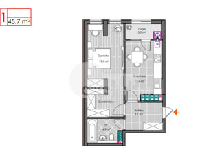 Apartament cu 1 cameră, 46 m², Centru, Ialoveni foto 3