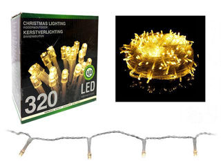 Luminite De Craciun "Fir" 320Led Alb-Cald, 24M Cablu Transparent