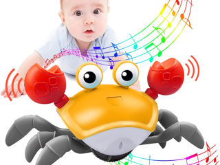 Jucarie interactiva pentru copii, crab mergator cu lumini/ Интерактивная музыкальная игрушка краб