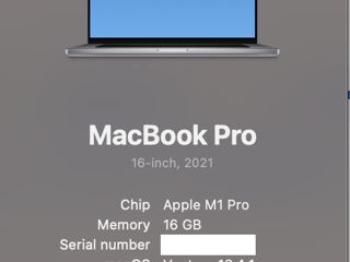 MacBook Pro 16.2" Apple M1 Pro (10C CPU/16C GPU), 16 GB, 1 TB, Space Gray foto 5