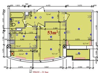 2-х комнатная квартира, 53 м², Ботаника, Кишинёв