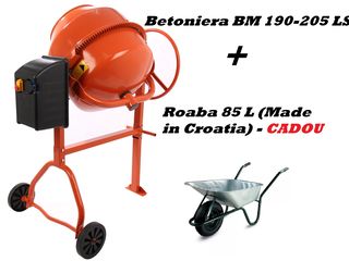 Betoniera bm 190-205 ls + roaba 85 l (made in croatia) cadou /  posibil achitare in rate foto 2