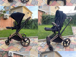 Stroller Cybex Platinum Priam 4.0,  3 in 1 Sepia Black chassis Rosegold car seat Cloud Z2 i-Size