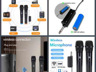 Микрофоны беспроводные набор 2 штуки для караоке. Set de 2 Microfoane fără fir pentru karaoke. foto 2