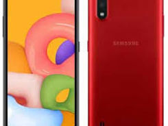 Samsung A01 red-899 mdl-Ca nou!Husa neagra + Sticla-cadou!