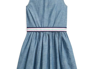 Ralph Lauren Baby Girl's Belted Chambray Shirtdress Size 3 Luni Nou foto 2