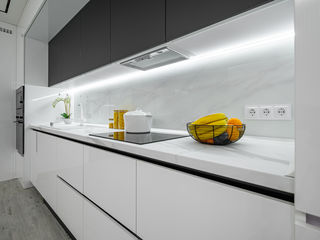 Bucătărie liniară în stil modern, Rimobel, MDF vopsit lucios, culoare Alb foto 5